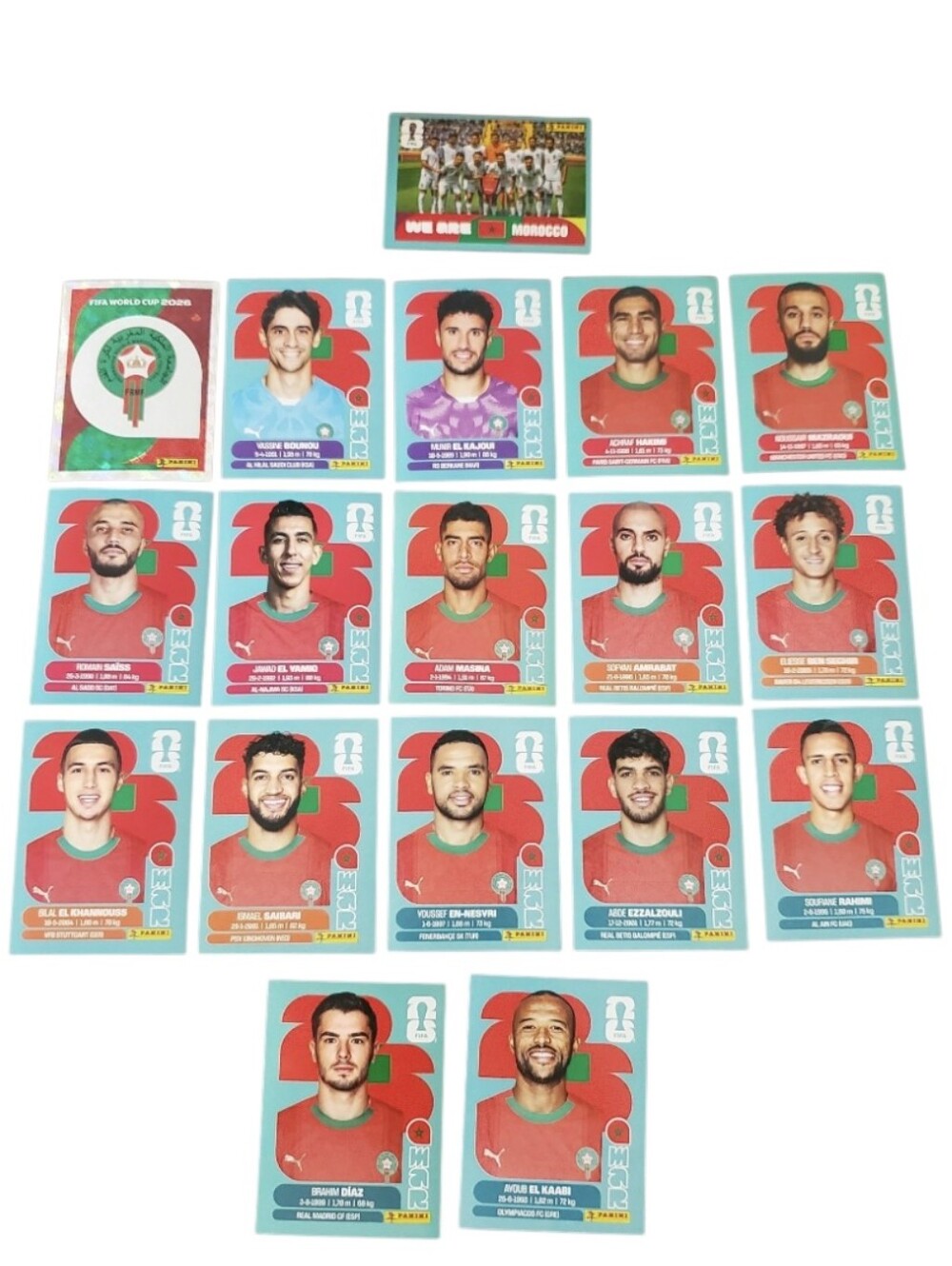 Panini Fifa World Cup 2026 Team Morocco Latin American Stickers Lot 18